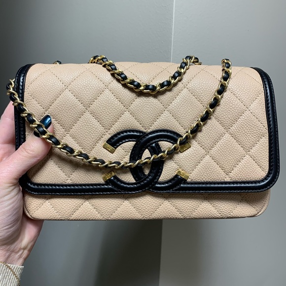 Chanel small two tone filigree bag - Picture 4 of 12